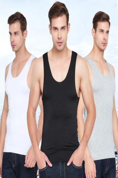 

men039s tank summer seamless singlet ice silk men vest for mens undershirt male bodyshaper running gym fitness shirt plus 7096988, White;black