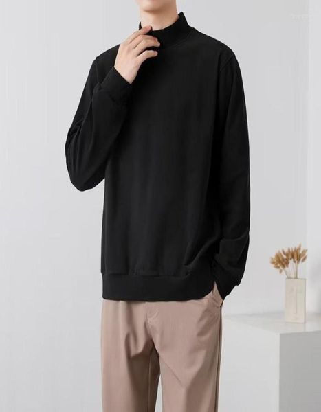 

men039s sweaters longsleeved tshirt with standup collar double fleece half turtleneck base7195405, White;black