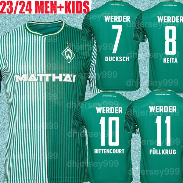 

2023 werder bremen special soccer jersey marvin ducksch leonardo bittencourt black green 23/24 friedl pieper thailand keita football shirts, Black;yellow