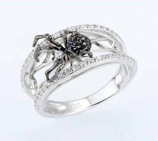 

s983 fashion jewelry black spider ring zircon diamond rings4208044, Silver