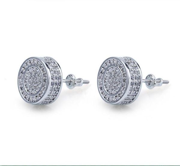 

designer earrings hip hop jewelry luxury mens stud earrings brand iced out diamond fashion gold silver for men bling crystal acces9239284, Golden;silver