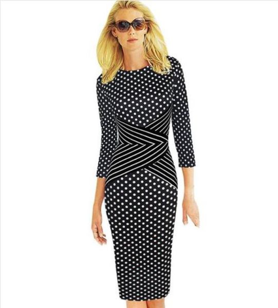 

lcw new fashiong womens elegant new summer colorblock striped tunic wear to work business party cocktail pencil sheath dress4153683, White;black