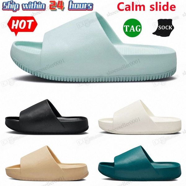 

calm slide designer sandals slippers for men women slides black sail geode teal jade ice sesame womens mens sandal slipper 36-45 b9ku#