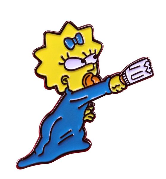 

maggie simpson brooch the simpsons pin cute cartoon badge hat shirt backpack accessories8375411, Gray