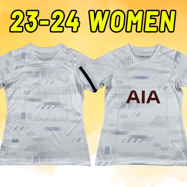 

women spurs 23 24 soccer jerseys kane son perisic kulusevski tottenham hojbjerg 2023 2024 lucas llors third football shirt bryan bergwijn gi, Black;yellow