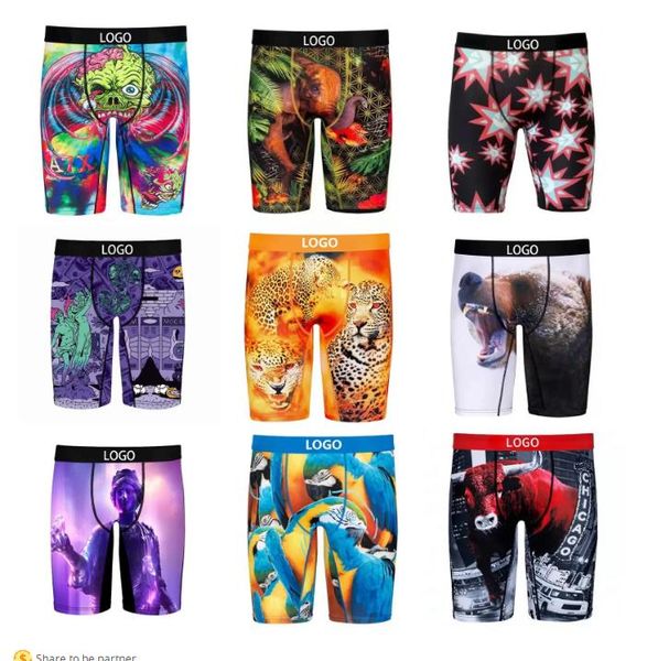 

men's designer underpants ethika boxer beach swimming underwears lengthened sports fashion underwear men fitness ice silk shorts, Black;white