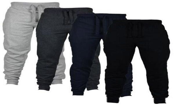 

casual sports jogger pants chinos skinny joggers solid color sweat pants breathable elastic waist fashion men long trousers clothi3810373, Black