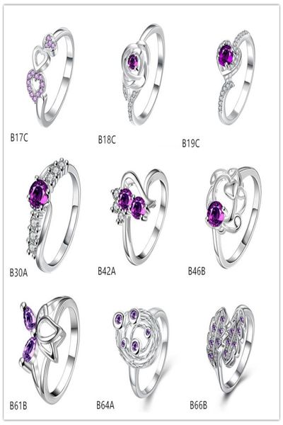 

brand new mixed style fashion purple gemstone 925 silver plate ring emgr25lotus planet plated sterling silver ring 10 pieces a lo7891819