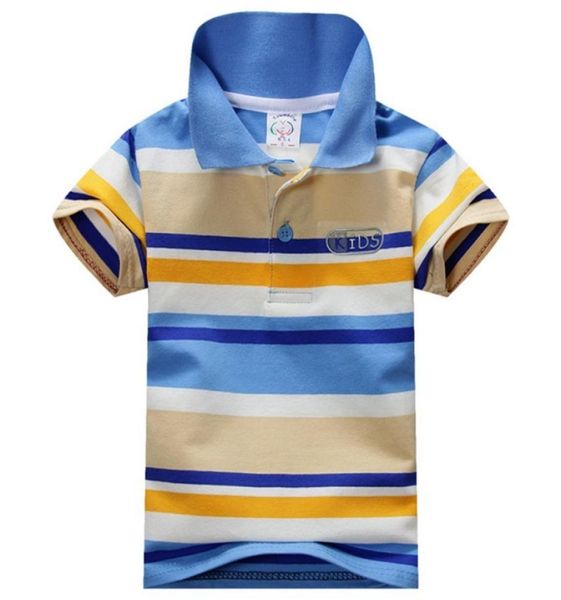 

fashion new summer baby children boys striped tshirts kids tee polo shirts 17 years3960626, Blue