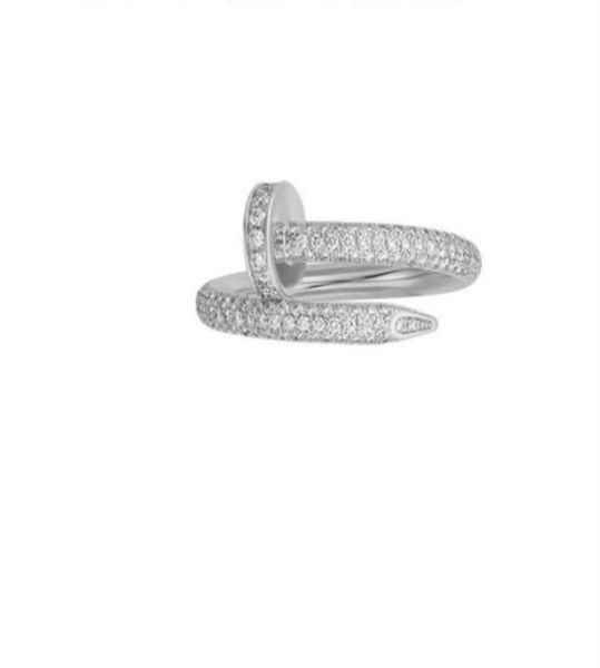 

designer nail rings with diamond box men and women 925 silver rose gold gift size 511 jewelry for lovers couple love4306018