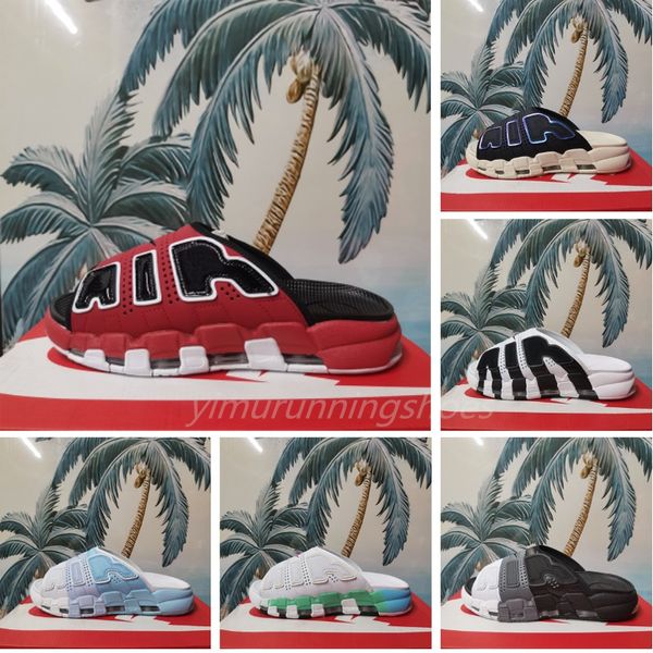 

men women more uptempos sandals mens womens designer sandals black white red sports slide slipper sandal platform shoes size 36-45 l1