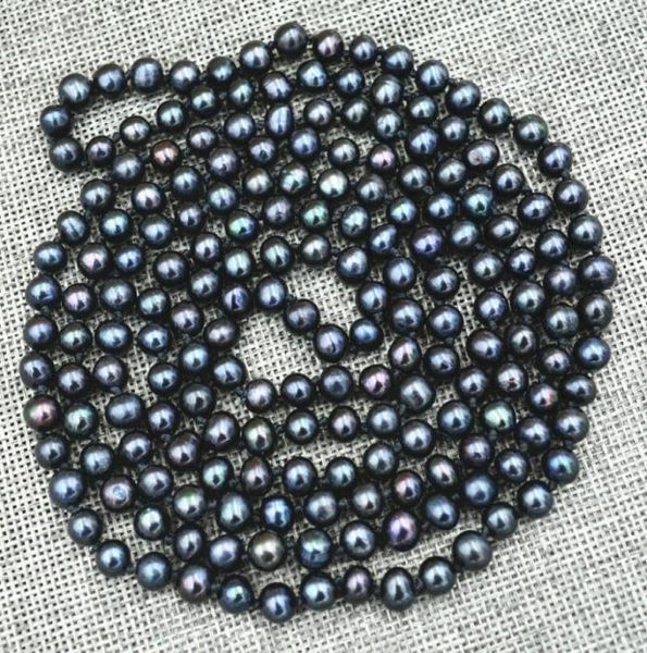 

new 78mm black real akoya tahiti cultured pearl necklace 50inch3103773, Silver