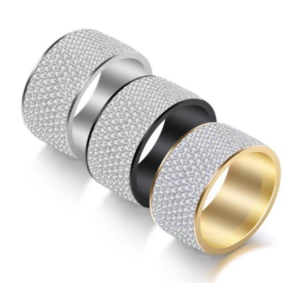 

whole 316l stainless steel crystal pave rings for birthday gift fashion jewelry women accessories ring drop wedding4092457, Slivery;golden