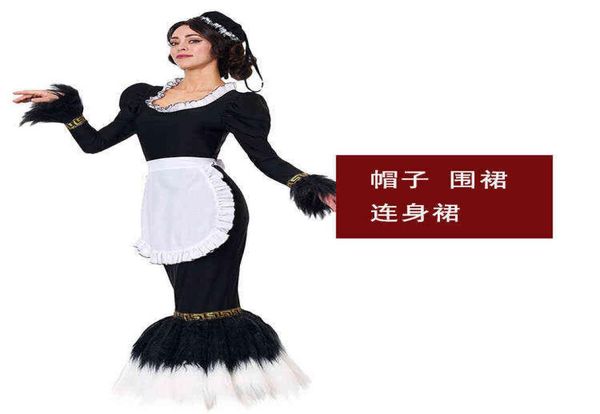 

halloween stage musical performance show ladies french feather duster dance skirt evening dress mermaid skirt l2207142366372, Black;red