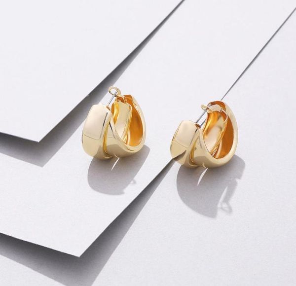 

hoop huggie beauty layer 2021 fashion irregular rectangle huggies earrings women39s collar punk alloy pendant chain jewelry p5789653, Golden;silver