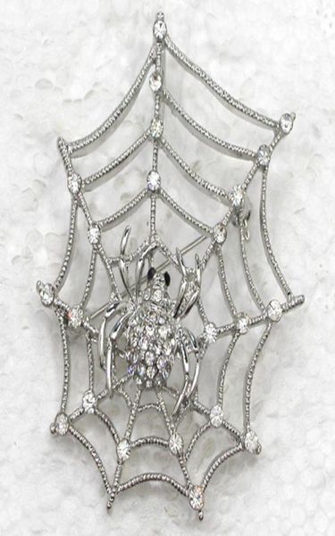 

12pcslot whole crystal rhinestone spider on web brooches fashion costume pin brooch pendant jewelry gift c2628520142, Gray