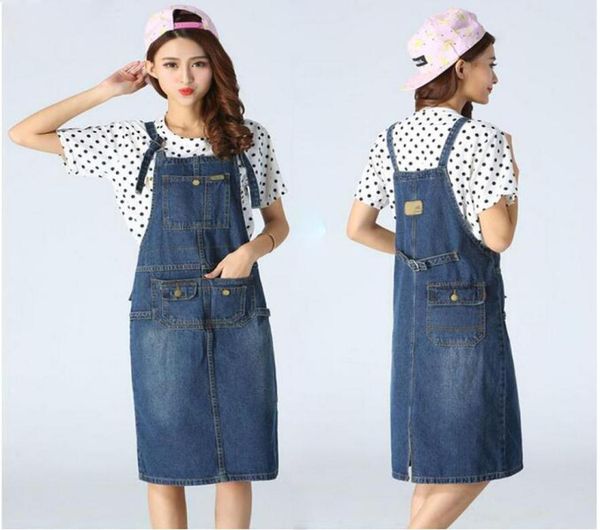 

whole ohryiyie new denim dress women 2017 summer spring korean fashion strap denim dresses sundress with hole overalls jeans 2783492, White;black