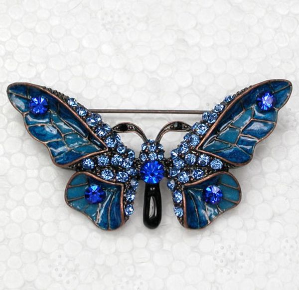 

whole rhinestone enamel butterfly pin brooches c1019030123184206, Gray