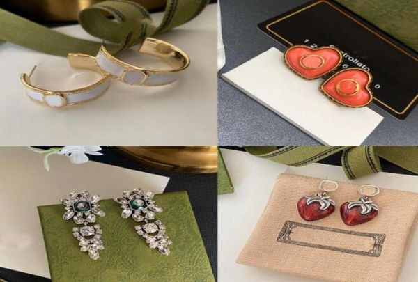 

20style women fashion designer stud earrings crystal letter jewellery brand flowers studs wedding party jewelry gift accessories8295146, Golden;silver