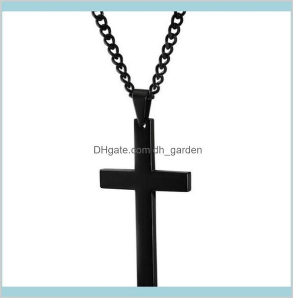 

christian jesus single titanium cross necklace stainless gold silver black prayer choker crucifix pendants men jewelry nmv5k penda6230675