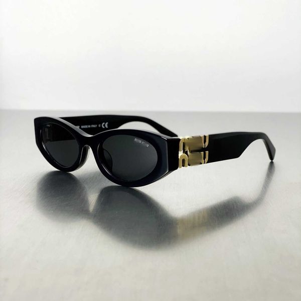 

23 new women's sunglasses high version mm letter plate fashion black gold sunglasses cat eyes smu11w, White;black