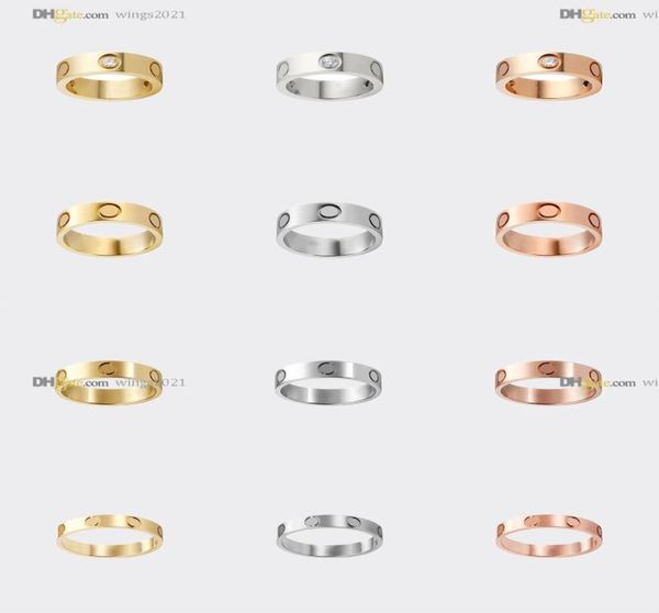 

love ring designer rings carti band ring 3 diamonds womenmen luxury jewelry titanium steel goldplated never fade not allergic go7700019, Silver