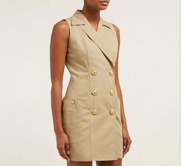 

new personality style original design women039s suit dress doublebreasted sleeveless silm dress work dresses3119187, White;black