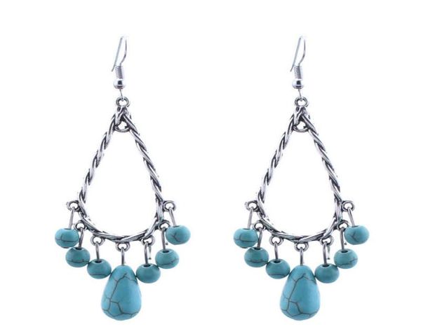 

women039s water drop tibetan silver turquoise charm earrings gstqe033 fashion gift national style women diy earring8502788, Golden