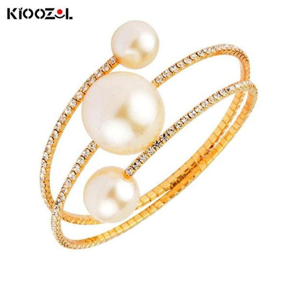 

bangle kioozol unusual design three layers large pearl bracelet micro inlaid cz bangles for women jewelry accessories 2021 179 ko44241741, Black