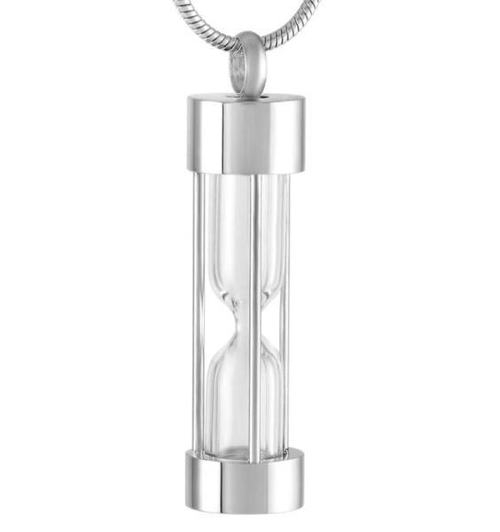 

zzl019 eternal memory stainless steel hourglass urn necklace for women men keepsake cremation locket jewelry pendant hold ashes1476909, Silver