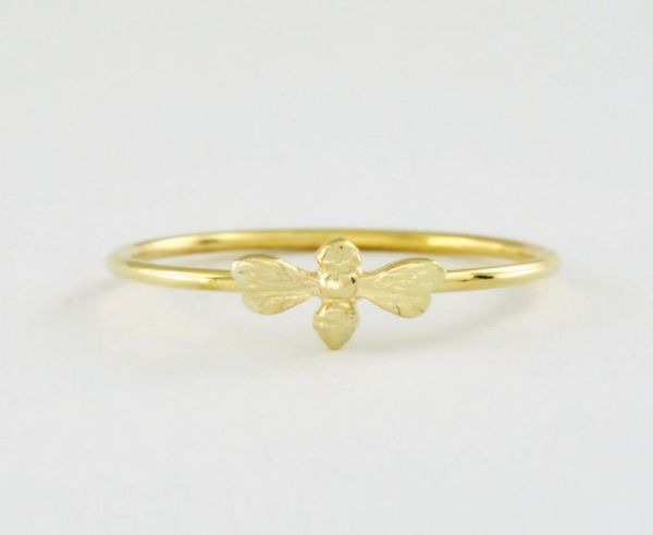 

fashion honey bee rings solid 18k gold jewelry rings zinc alloy material beautiful woman039s ring mix color rings1630906, Golden;silver