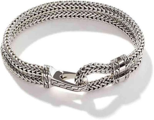 

john hardy men039s classic chain silver hook stand bracelet 9mm8810747, Black