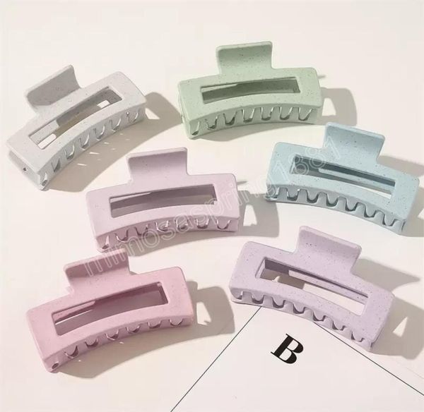 

medium size hollow out square hair clips clamp girl frosted geometric resin hair claw clip women ponytail scrunchies hairpins head3746092, Slivery;golden