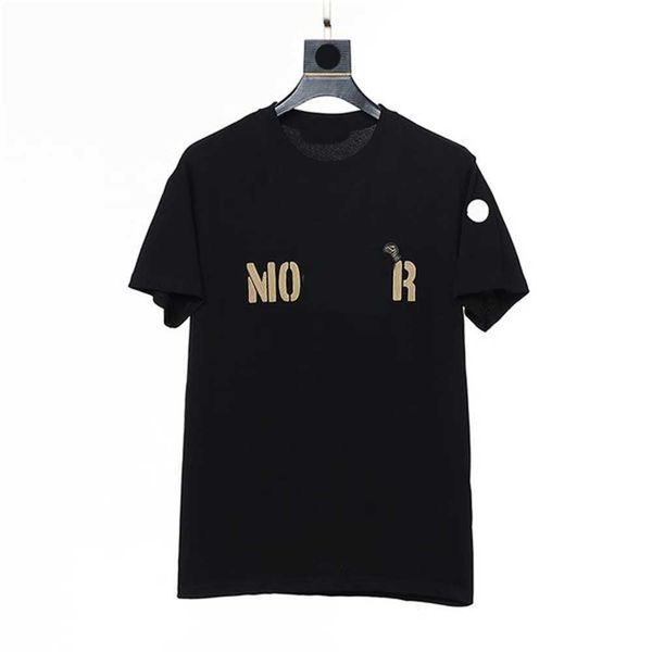 

designer mens t shirts embroidery badge solid loose relaxed cotton crewneck polo shirt short sleevet shirt bottom size s/m//xl y6bu, White;black