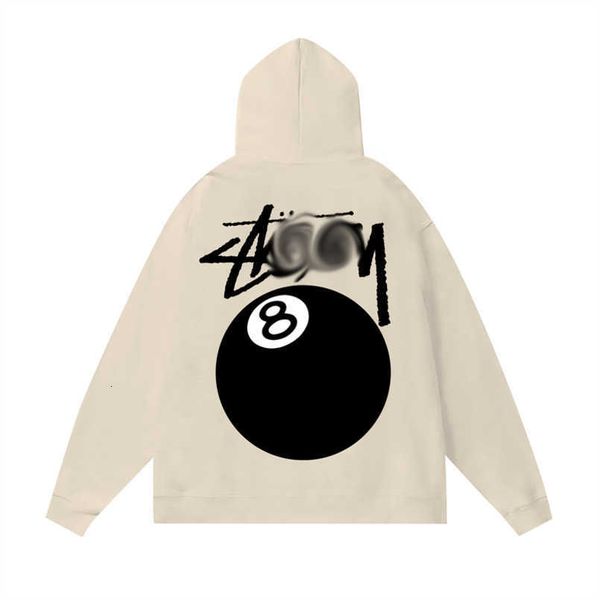 

mens designer st hoodies stussys sweater no.8 bowling sweatshirts streetwear loose luxury jacket ee hoodie windbreaker jumper letter printed, Black