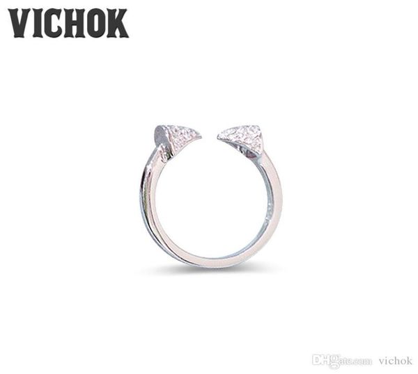 

925 sterling silver ring arrowshaped featured jewelry punk tail ring vintage style for women friendship girl punk luxury ring vic3032498, Golden;silver
