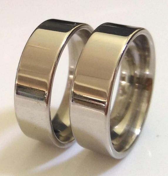 

whole 50pcs silver 8mm flat band rings men women comfort fit 316l stainless steel rings wedding engagement finger rings brand 2289438