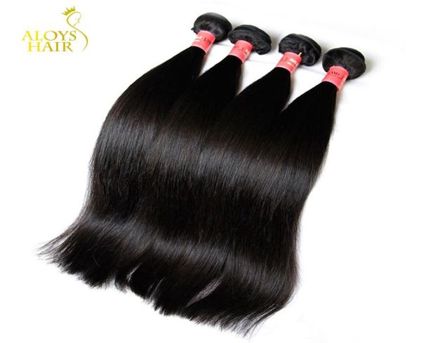 

peruvian malaysian indian brazilian straight virgin human hair weave bundles unprocessed remy human hair extensions natural color 2374511, Black