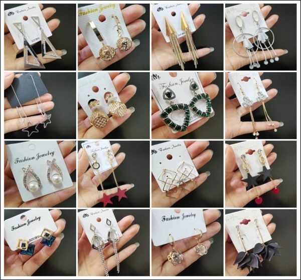 

mix styles s925 silver needle elegant diamond dangle earrings fashion female korean earring zircon ear jewelry3713858