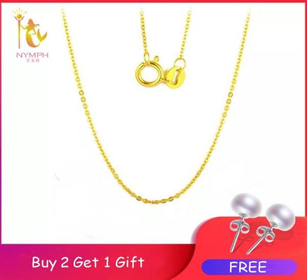 

nymph genuine 18k white yellow gold chain 18 inches au750 cost necklace pendant wendding party gift for womeng1002 lj200831277n4992292, Silver