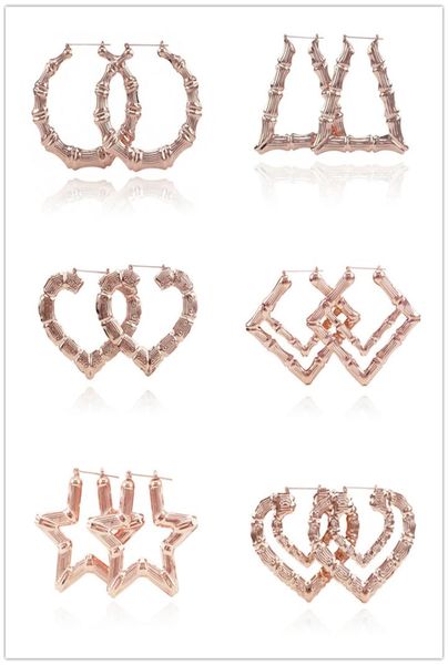 

big circle hoop earrings women europe and america gold rose gold ethnic large vintage bamboo wives earrings for famale jewelry gif3325474, Golden;silver