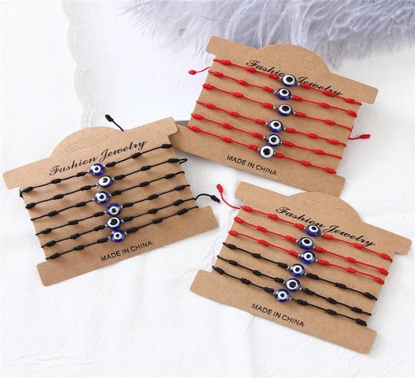 

blue evil eye bracelets with card women fashion jewelry mens adjustable glass knotted braided rope charm bracelet lucky bangles gi8543173, Golden;silver