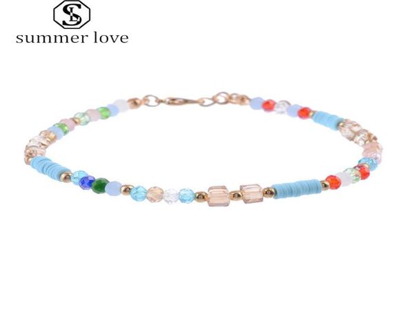 

fashion colorful crystal bead anklets for women barefoot sandals foot anklet bracelet bohemia summer beach charm bead jewelry gift5877737, Red;blue