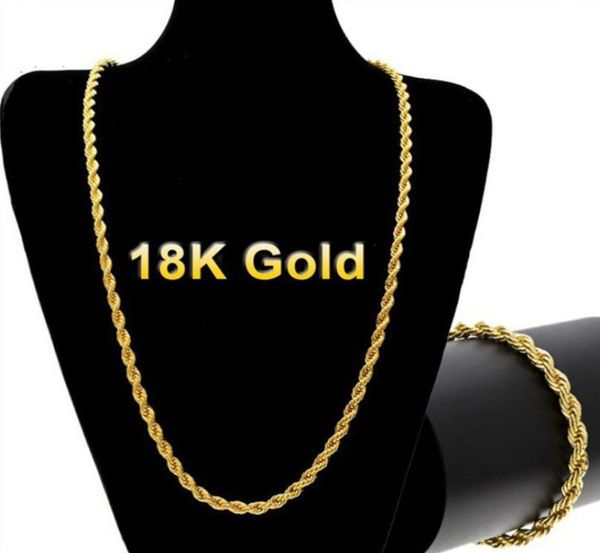 

18k yellow gold plated chains necklace men jewelry 1830 inches chain necklaces for women mens hip hop jewelry6899956, Silver