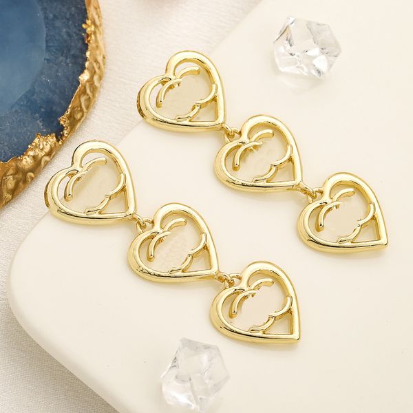 

designer women's love drop earrings 18k gold gift pendant earrings stainless steel non fading jewelry design for women luxury earrings, Golden
