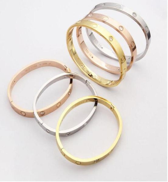 

classic ergonomics oval 3 sizes 16cm 17cm 19cm never fade deluxe bangle jewelry stainless steel silver gold rose lock diamond brac3553471, Black
