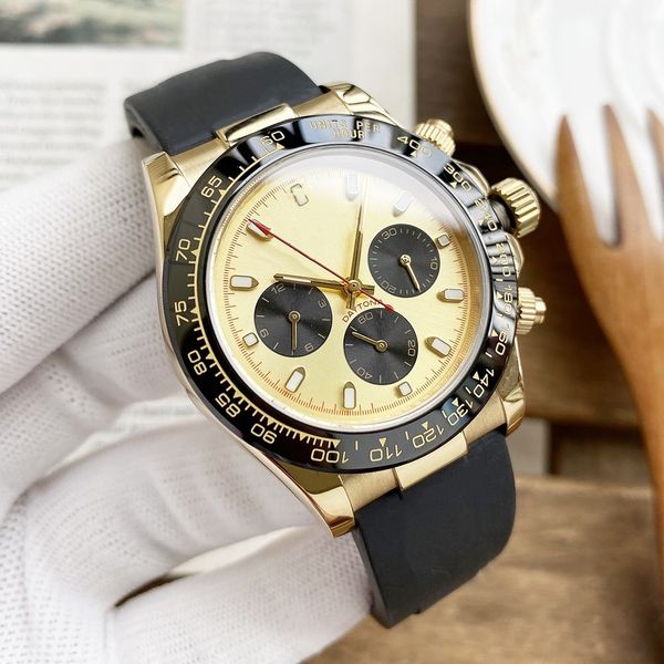

men's classic watch 40mm dial master automatic watch mechanical waterproof watch model folding luxury watch, Slivery;brown