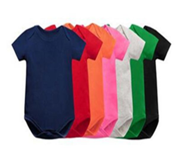 

whole baby rompers solid color short sleeve healthy cotton newborn jumpsuits multi colors infant onepiece clothing 3m34m1246869, Blue