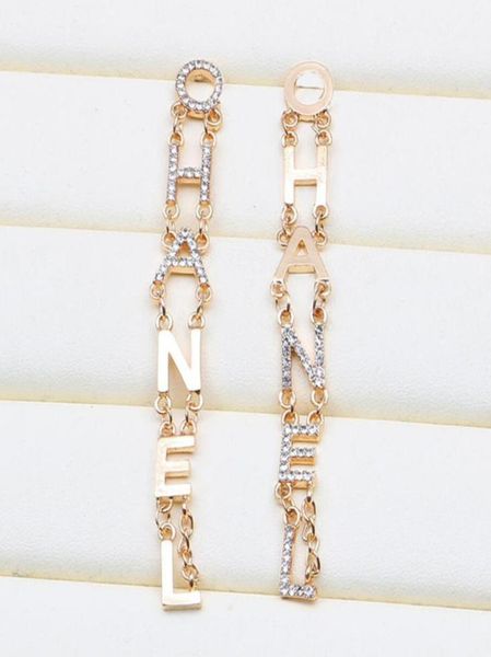 

womens 18k gold plated dangle earrings ear stud brand designers geometry letters fashion women crystal rhinestone earring wedding 4020729, Silver