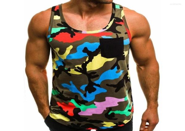 

men039s tank camouflage men fitness bodybuilding gym clothing colorful sleeveless vintage summer undershirt vest8052976, White;black